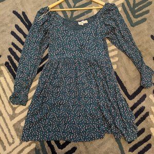 Blue and Pink Leopard Print A-Line Dress